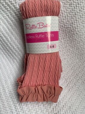 Ruffle Butts Dusty Rose Footless Ruffle Tights